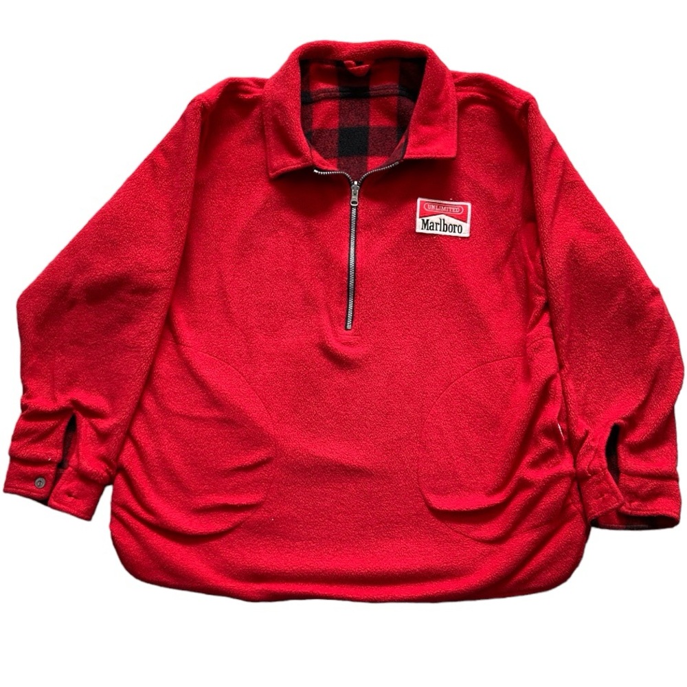 VINTAGE 80s 90s Marlboro Reverse Pullover Fleece
